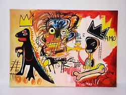 Buy Jean-Michel Basquiat (Handmade) Acrylic Painting Signed And Sealed 50x70 Cm. • 802.47£