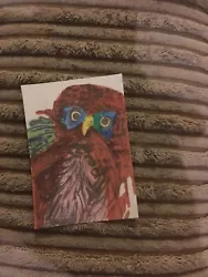 Buy Aceo Original, Fantasy Art Brut Abstract Card . 1/1 Owl Il Re Degli Alberi Gufo • 1.88£