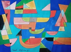 Buy PAUL KLEE 1927 Original Painting Abstract Art Boats Gouache Signed Not Print • 146£