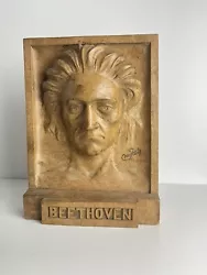 Buy Wood Carved Relief Of Beethoven Carving Sculpture Artist Unknown • 200£