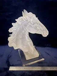 Buy Lovely Clear Resin Horse Head Sculpture On Clear Stand • 19.95£