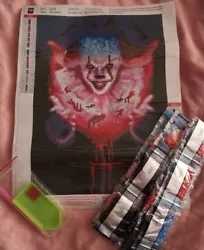 Buy New 5d Diamond Art Poster Painting Pennywise IT Clown Horror Film Halloween • 12£