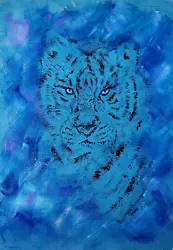 Buy Tiger Acrylic Original Painting Canvas 9x12 • 53.75£