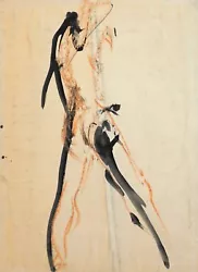 Buy Vintage Original Watercolor Painting Abstract Figure Signed • 176.35£