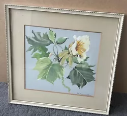 Buy Signed Floral Water Colour Painting Original Framed By Boots Glass 28 X 27 Cm • 12.21£