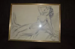 Buy 40s Monogrammed Nude Women's Drawing • 85.80£