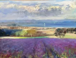 Buy Listed Nino Pippa Original Oil Painting Normandy Iris Field By Sea 12 X16  COA • 1,420.85£