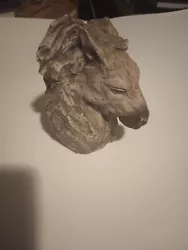 Buy Small Rock Statue Of Horse Head Gray Jagged Missing Base • 41.24£
