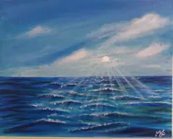 Buy Original On Canvas Board, Seascape Waves Painting, Home Decor On 25x20 Cm • 18.77£
