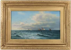 Buy Sailing Boats At Sea Antique Marine Oil Painting 19th Century British School • 28£
