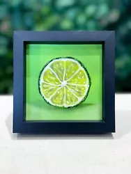 Buy Lime  Oil Painting- Realism Original Deep FRAMED Citrus Fruit Art Deco Sale • 65£