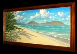 Buy Hawaii Oil Pastel Painting 36 X78  Portlock From Kahala By Russell Lowrey (BaV) • 13,422.94£