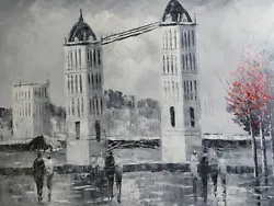 Buy London Black White Large Oil Painting Canvas British Original England City Scape • 22.95£