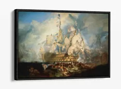 Buy J M W Turner Battle Of Trafalgar -float Effect Canvas Wall Art Pic Print- Brown • 34.99£