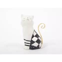 Buy Ceramic Cat Statue, Black And White Checkered Model, Hand Painted. Height 14 Cm • 15.75£