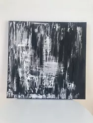 Buy Large Black And White Textured Wall Art Canvas Bespoke Abstract Modern Painting • 40£