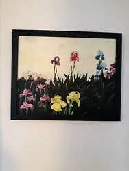 Buy Iris Flowers Original Acrylic Painting By Iris Molin-Wilkinson Framed • 33£