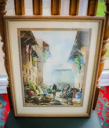 Buy Vintage - Original Watercolour Painting - City Market - Singed Artwork Art • 8.99£