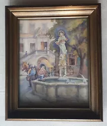 Buy Karl Petau 1890-1974 Düsseldorf Fountain Original Signed Water Colour Painting • 345£