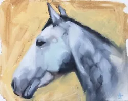 Buy Original Grey Horse Oil Painting - Modern Contemporary Equine Art • 55£