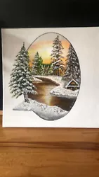 Buy Acrylic Painting On Canvas 12 Inches X 12 Inches Winter Wonderland With Glitter  • 30£