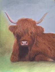 Buy Highland Cow Original Pastel Painting  • 80£