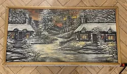 Buy ORIGINAL OCTAVIA THOMSON OIL PAINTING 1981, Liverpool. Snow And Cabin Setting. • 150£
