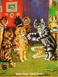 Buy Cats Enjoy Afternoon Tea 8.5x11  Photo Print Louis Wain Proper Felines Painting • 7.81£
