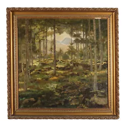 Buy Modern Painting Landscape With Forest Oil On Canvas XX Century • 2,955£