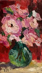Buy Original Oil Painting Peonies Blooming Roses Flowers Still Life Signed Art • 34.73£