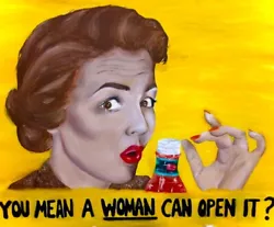 Buy 1960s Style Oil Painting Portrait Of Sexist Advert Of Women Modelling Del Monte. • 600£