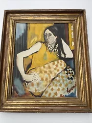 Buy Mid Century Modern Painting Pretty Woman Female Portrait Signed Kampman 1960's • 2,211.28£