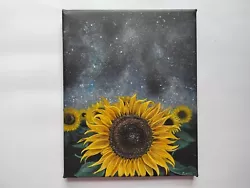 Buy Starry Night Sky Sunflower Field Acrylic Painting Art Home Decor  • 43.92£