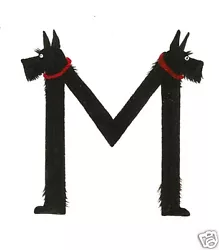 Buy SCOTTISH TERRIER ALPHABET M PRINT OF PAINTING ACEO LETTER Dog Pet Folk Art 🌺 • 6.19£