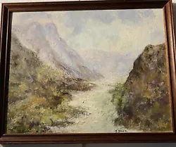 Buy Original Oil Painting On Board  / Framed / Signed / Mountains River 18” X 14” . • 16.75£