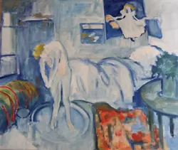 Buy Hand Painted Oil Painting After Pablo Picasso The Blue Room Figure In Interior • 149.99£