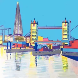 Buy Modern Art London Scenes Painting Box Canvas Tower Bridge & Shard. • 9.99£