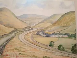 Buy Well Painted Watercolour Lancashire Valley Scene Signed  • 14.99£
