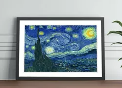 Buy Van Gogh Starry Night FRAMED ART POSTER PAINTING PRINT 4 SIZES BLACK OAK  WALNUT • 14.99£
