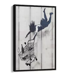 Buy Banksy Shop Till You Drop Graffiti Art Float Effect Canvas Wall Art Print • 24.99£