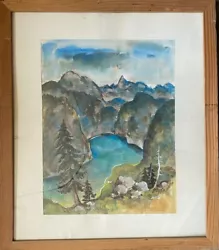 Buy Watercolour Undeutl.sign. St.Bartholomew At King Lake Alpine IN The Mountains • 165.02£