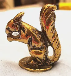 Buy Antique Squirrel Vintage Old Victorian Gold Lustre Solid Brass Secret Cute Nuts • 30£