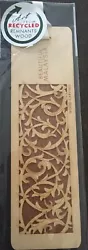 Buy Ornate IVY Wood LASER CARVED Bookmark BEAUTIFUL MALAYSIA RECYCLED WOOD Gift BNWT • 7.88£