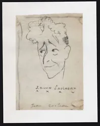 Buy Jean Cocteau Poet Painter Poet Novelist Portrait Drawing Van Caulaert • 565.22£