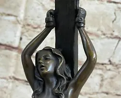 Buy Figurine Bronze Sculpture Vienna Signed Bergman Erotic Chained Handcrafted Nude • 315.25£