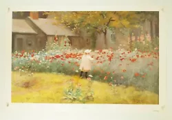 Buy JAMES WELLS CHAMPNEY Poppy Garden ~ Vintage Impressionist Fine Art Print 35x23  • 34.02£