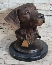 Buy Extra Large Hot Cast By Lost Wax Method Genuine Bronze Labrador Retriever Dog • 315.29£