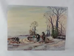 Buy Horses In Winter Picture Original Painting Horses Logging In  Snow By J Swallow • 58£