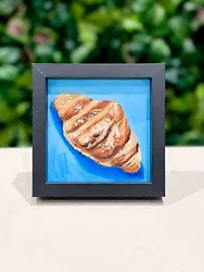 Buy Croissant Oil Painting- Original Bright Food Art Deep FRAMED Realism Sale • 50£