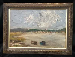 Buy 1930's FRENCH IMPRESSIONIST OIL PAINTING OF BOAT SCENE Signed.  PAUL MAZE  ? • 1,200£